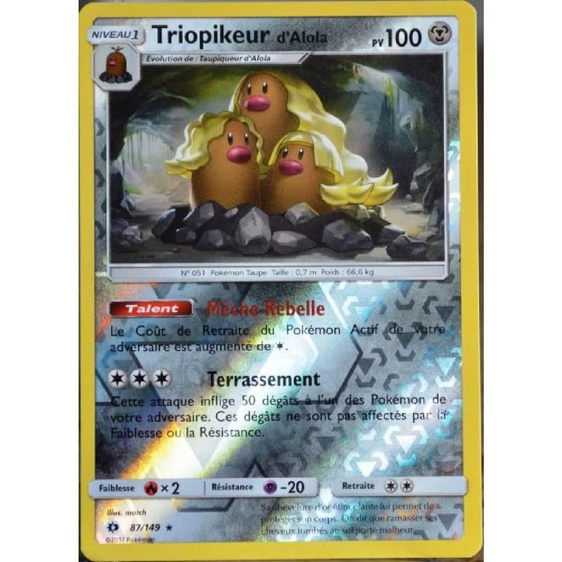 Triopikeur D Alola Carte Reverse Rare 100 Pv Soleil Et Lune 87