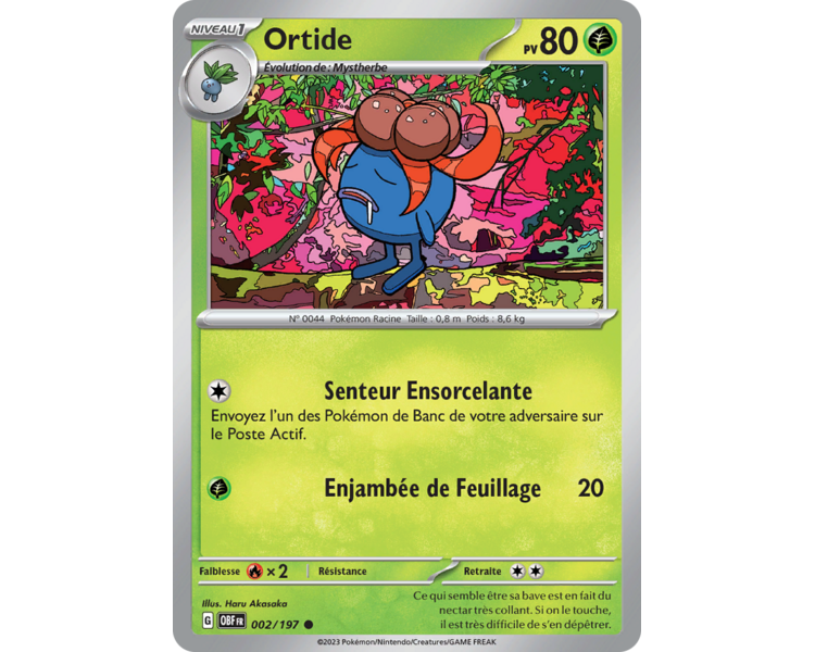 Ortide Pv 80 002/197 - Carte Commune Reverse - Écarlate et Violet Flammes Obsidiennes
