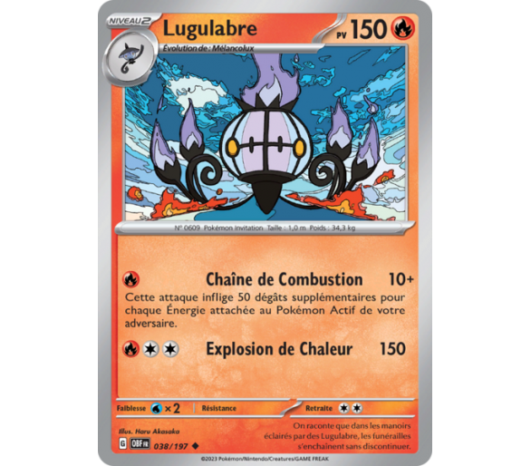 Lugulabre Pv 150 038/197 - Carte Peu Commune - Écarlate et Violet Flammes Obsidiennes