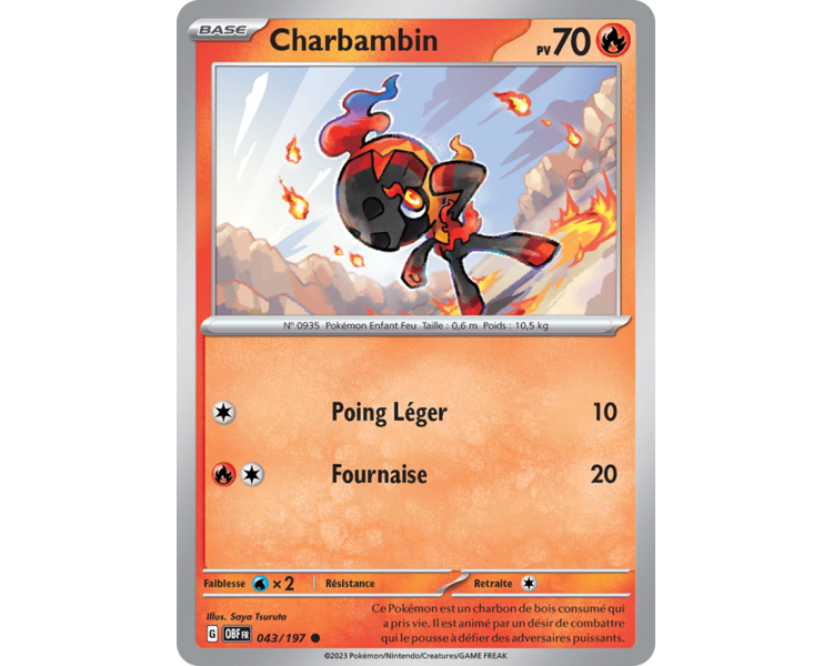 Charbambin Pv 70 043/197 - Carte Commune - Écarlate et Violet Flammes Obsidiennes