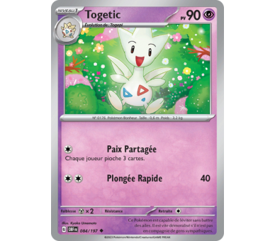 Togetic Pv 90 084/197 - Carte Peu Commune - Écarlate et Violet Flammes Obsidiennes