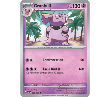 Granbull Pv 130 088/197 - Carte Peu Commune - Écarlate et Violet Flammes Obsidiennes