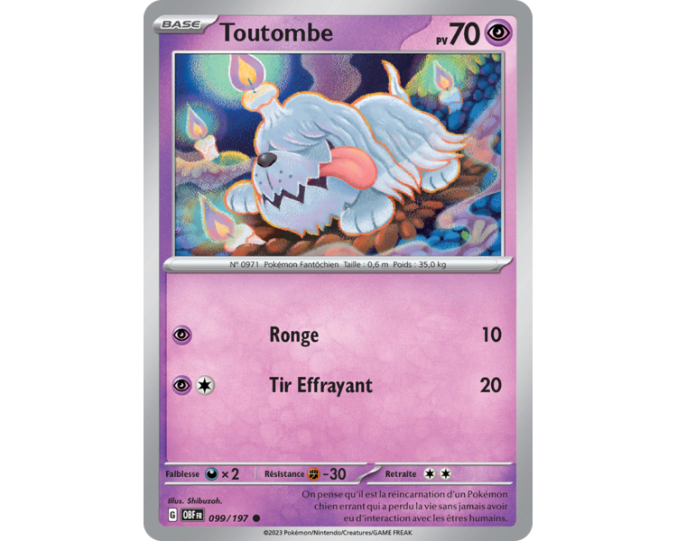 Toutombe Pv 70 099/197 - Carte Commune - Écarlate et Violet Flammes Obsidiennes