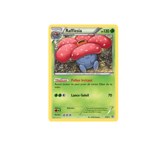 Carte Pokémon Rafflesia pv 130 3/98 reverse