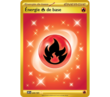 Énergie Feu de base 230/197 - Carte Hyper Rare Gold - Écarlate et Violet Flammes Obsidiennes