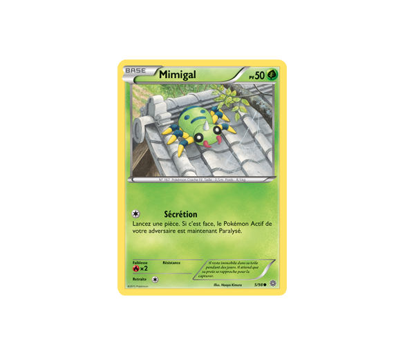 Carte Pokémon Reverse Mimigal pv 50 - 5/98
