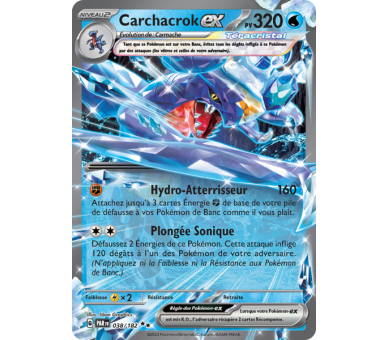 Carchacrok-Ex Pv 320 038/182 - Carte Double Rare - Écarlate et Violet Faille Paradoxe