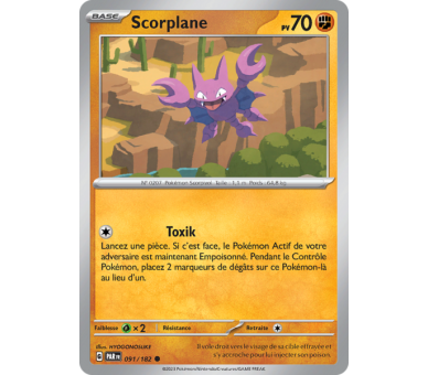 Scorplane Pv 70 091/182 - Carte Commune Reverse - Écarlate et Violet Faille Paradoxe