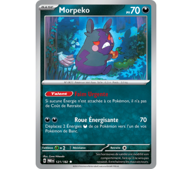 Morpeko Pv 70 121/182 - Carte Rare Holographique - Écarlate et Violet Faille Paradoxe