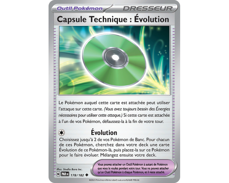 Outil Capsule Technique : Évolution 178/182 - Carte Peu Commune - Écarlate et Violet Faille Paradoxe