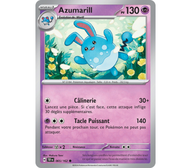 Azumarill Pv 130 065/162 - Carte Commune - Écarlate et Violet Forces Temporelles