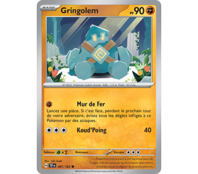 Gringolem Pv 90 087/162 - Carte Commune  - Écarlate et Violet Forces Temporelles