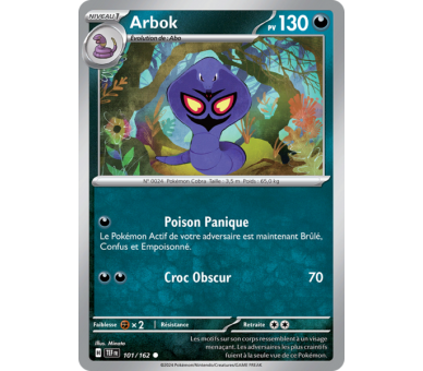 Arbok Pv 130 101/162 - Carte Commune  - Écarlate et Violet Forces Temporelles