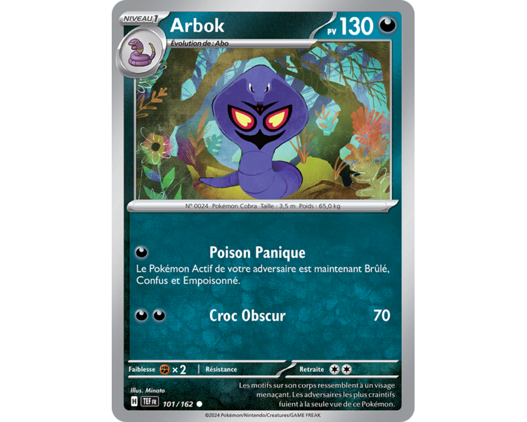 Arbok Pv 130 101/162 - Carte Commune  - Écarlate et Violet Forces Temporelles