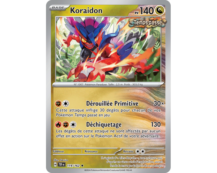 Koraidon Pv 140 119/162 - Carte Rare Holographique - Écarlate et Violet Forces Temporelles