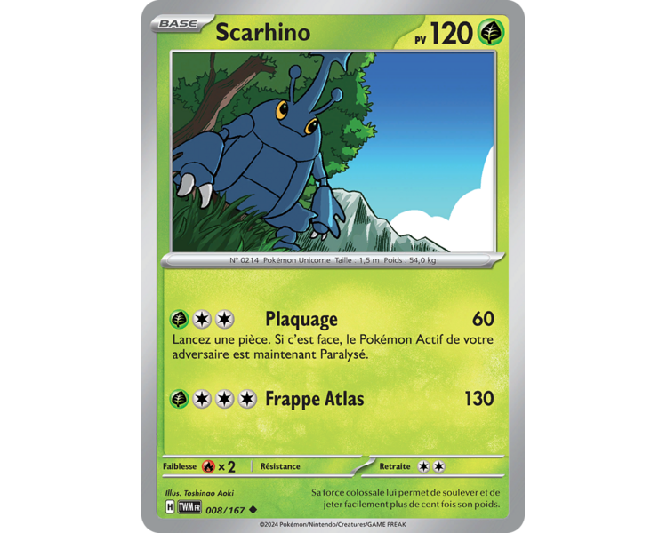 Scarhino Pv 120 008/167- Carte Peu Commune Reverse - Écarlate et Violet Mascarade Crépusculaire