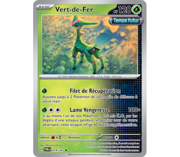 Vert-de-Fer Pv 120 019/167- Carte Rare Holographique - Écarlate et Violet Mascarade Crépusculaire