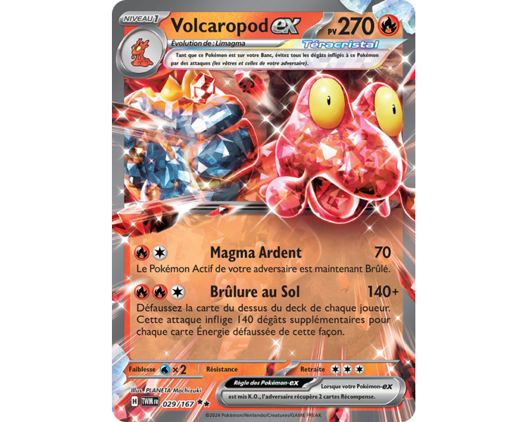 Volcaropod-Ex Pv 270 029/167- Carte Double Rare - Écarlate et Violet Mascarade Crépusculaire