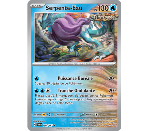 Serpente-Eau Pv 130 063/167- Carte Rare Holographique - Écarlate et Violet Mascarade Crépusculaire