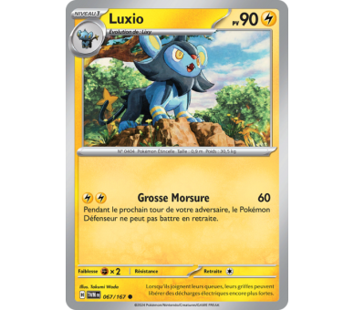 Luxio Pv 90 067/167 - Carte Commune Reverse - Écarlate et Violet Mascarade Crépusculaire