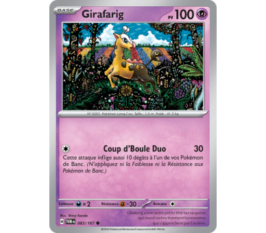 Girafarig Pv 100 083/167 - Carte Commune - Écarlate et Violet Mascarade Crépusculaire