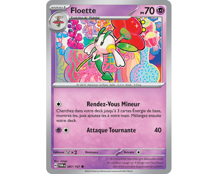 Floette Pv 70 087/167 - Carte Commune Reverse - Écarlate et Violet Mascarade Crépusculaire