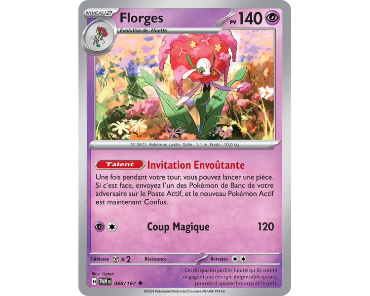 Florges Pv 140 088/167- Carte Peu Commune - Écarlate et Violet Mascarade Crépusculaire