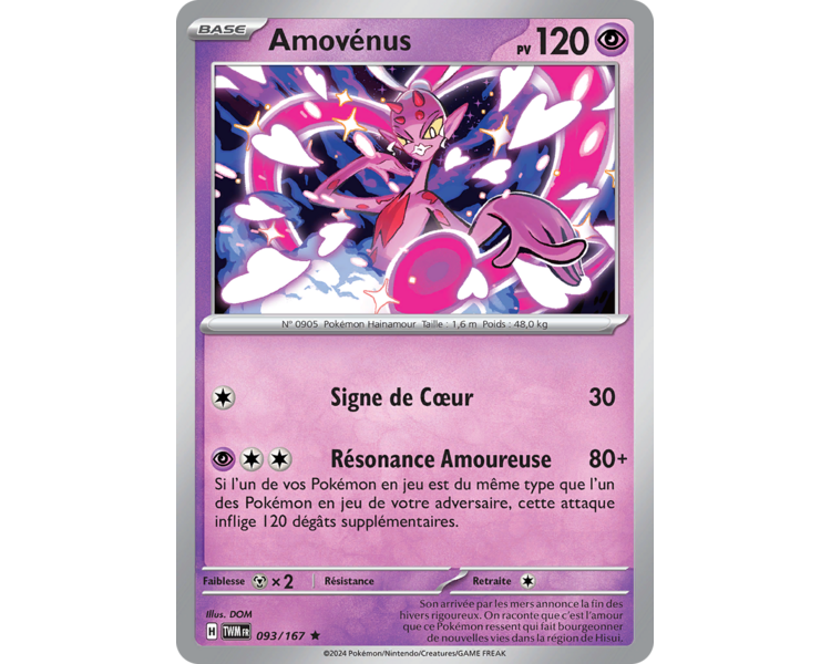 Amovénus Pv 120 093/167- Carte Rare Reverse - Écarlate et Violet Mascarade Crépusculaire