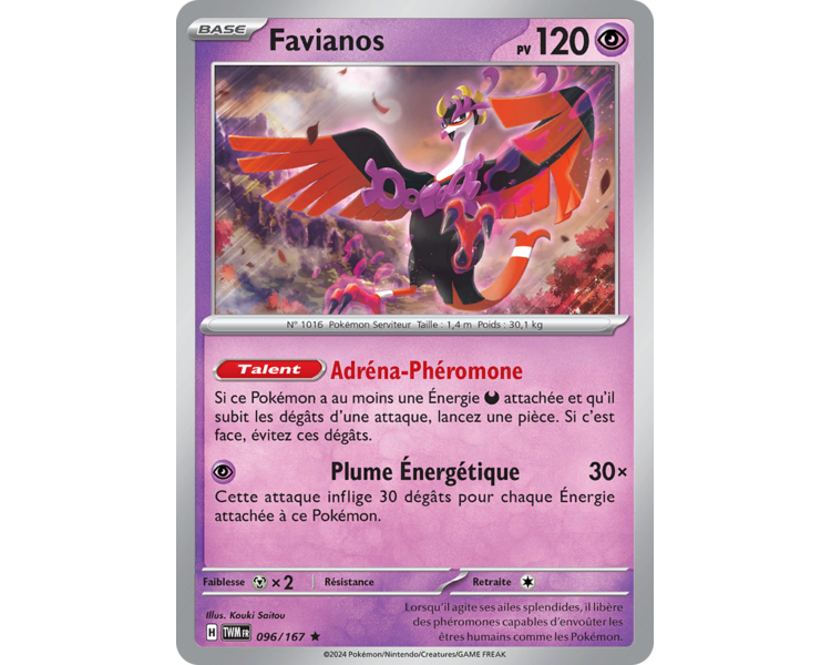 Favianos Pv 120 096/167- Carte Rare Holographique - Écarlate et Violet Mascarade Crépusculaire