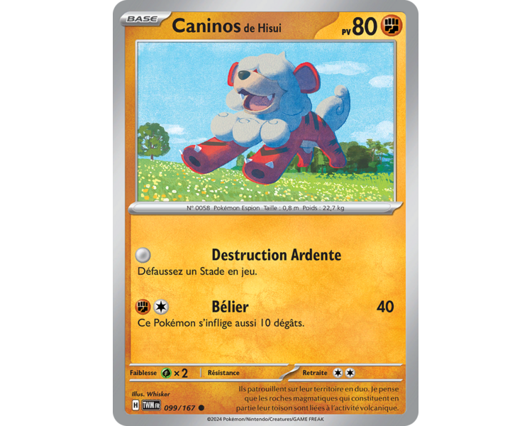 Caninos de Hisui Pv 80 099/167 - Carte Commune Reverse - Écarlate et Violet Mascarade Crépusculaire