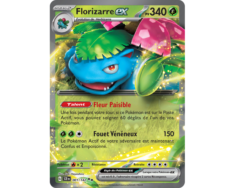 Florizarre-ex Pv 340 001/142- Carte Double Rare - Écarlate et Violet Couronne Stellaire