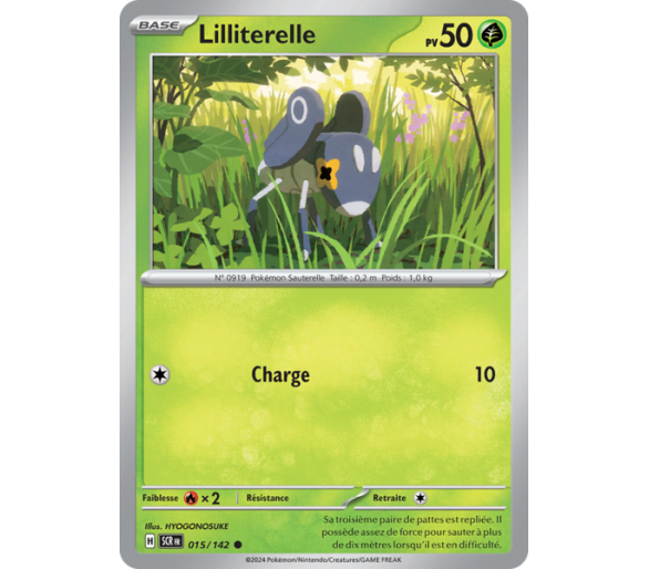 Lilliterelle Pv 50 015/142 - Carte Commune Reverse - Écarlate et Violet Couronne Stellaire