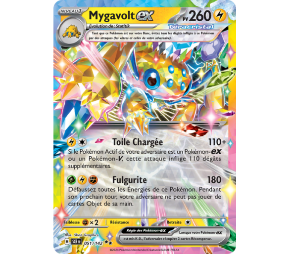 Mygavolt-ex Téracristal Pv 260 051/142 - Carte Double Rare - Écarlate et Violet Couronne Stellaire