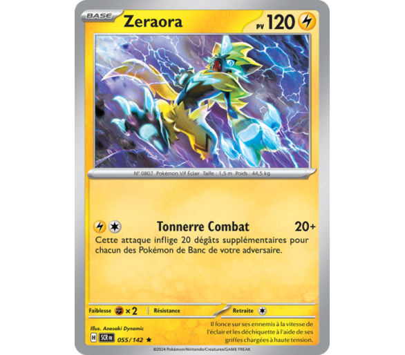 Zeraora Pv 120 055/142 - Carte Rare Holographique - Écarlate et Violet Couronne Stellaire