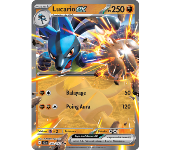 Lucario-ex Pv 250 082/142 - Carte Double Rare - Écarlate et Violet Couronne Stellaire