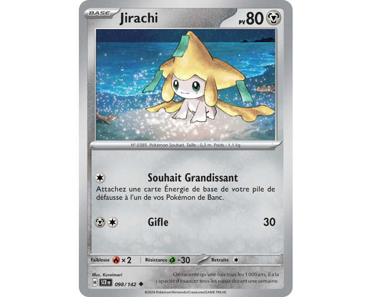 Jirachi Pv 80 098/142 - Carte Peu Commune - Écarlate et Violet Couronne Stellaire