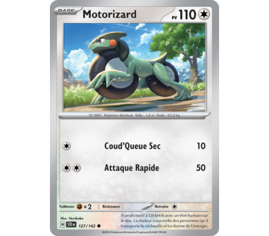 Motorizard Pv 110 127/142 - Carte Commune Reverse - Écarlate et Violet Couronne Stellaire