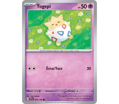 Togepi Pv 50 070/191 - Carte Commune - Écarlate et Violet Étincelles Déferlantes