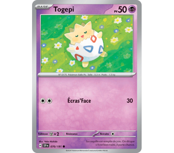 Togepi Pv 50 070/191 - Carte Commune - Écarlate et Violet Étincelles Déferlantes