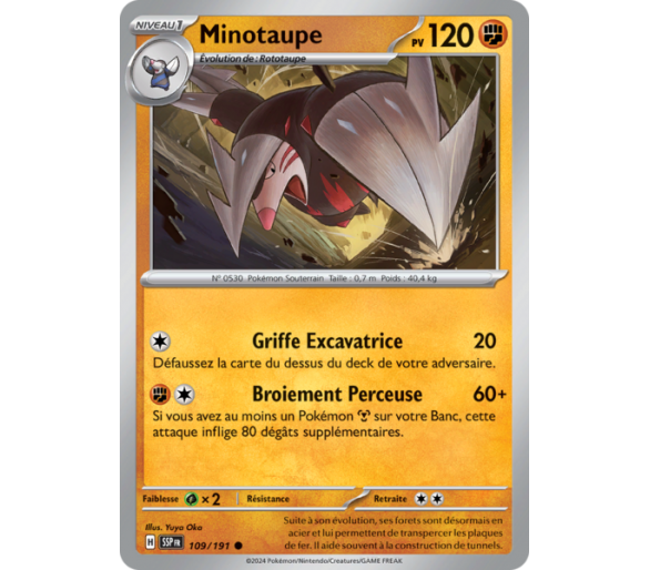 Minotaupe Pv 120 109/191 - Carte Commune Reverse - Écarlate et Violet Étincelles Déferlantes