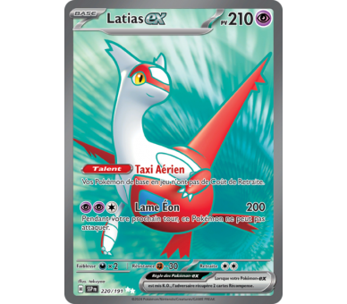 Latias-ex Pv 210 220/191 - Carte Ultra Rare Secrète - Écarlate et Violet Étincelles Déferlantes