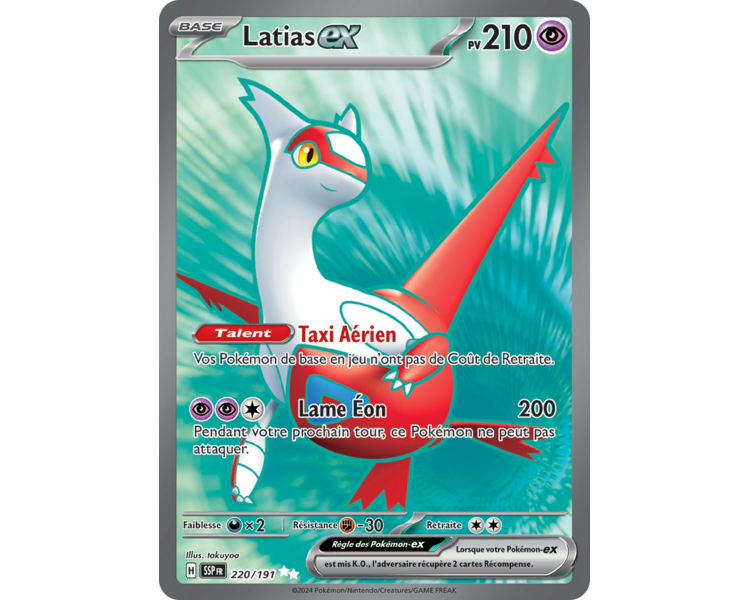 Latias-ex Pv 210 220/191 - Carte Ultra Rare Secrète - Écarlate et Violet Étincelles Déferlantes