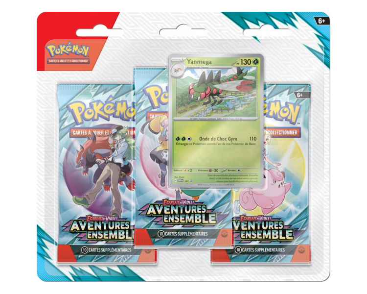 Pack de 3 Boosters Sous Blister Yanmega - Écarlate et Violet - Aventures Ensemble Pack de 3 Boosters Sous Blister Yanmega - Écarlate et Violet - Aventures Ensemble