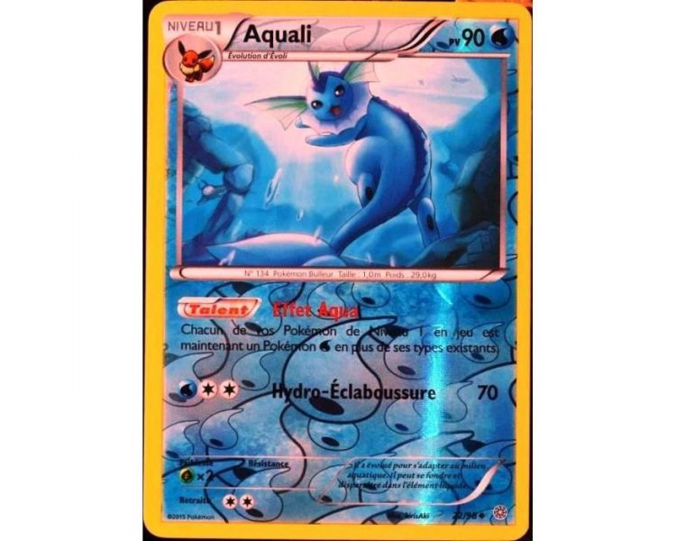 Carte Pokémon Aquali reverse Pv 90 - 22/98