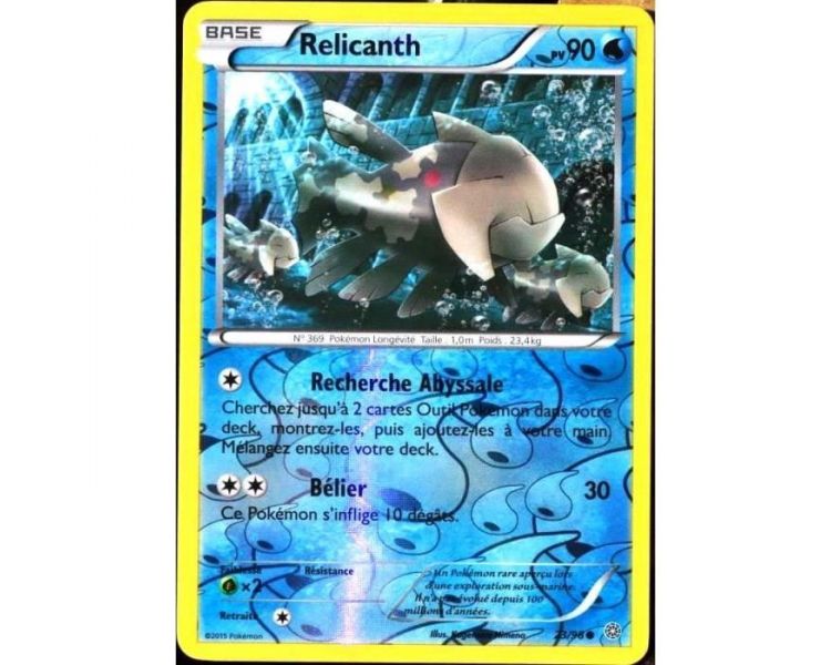 Carte Pokémon reverse Relicanth Pv 90-23/98