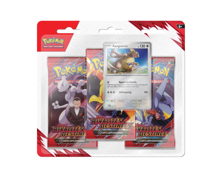 Blister Tripack Pokémon – EV10 Écarlate & Violet : Rivalités Destinées – Kangourex Promo