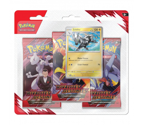 Blister Tripack Pokémon – EV10 Écarlate & Violet : Rivalités Destinées – Zéblitz Promo