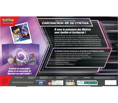Pokémon Coffret Premium Carchacrok‑ex de Cynthia 6 Boosters & Figurines