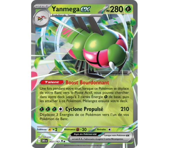 Yanmega‑ex Pv 280 003/182 – Carte Pokémon‑ex Double Rare – Écarlate et Violet Rivalités Destinées
