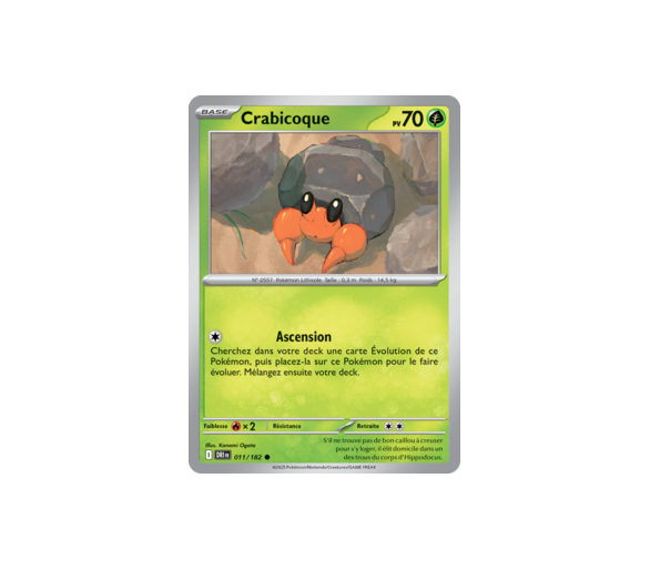 Crabicoque Pv  70 11/182 – Carte Commune Reverse – Écarlate et Violet Rivalités Destinées